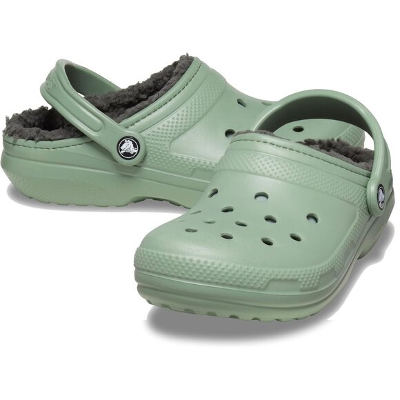 NEW Crocs Unisex M6/W8, M7/W9, M8/W10 Classic Lined Clog - Moss/Multi - Picture 2 of 7